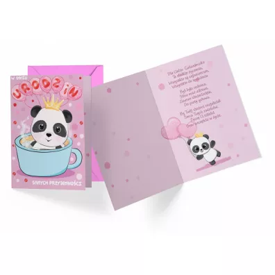 Kukartka Karnet B6 PR-411 Urodziny dzieci�ce (panda)