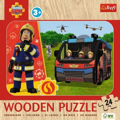 Puzzle drewniane 24 el. Niesamowity Stra�ak Trefl