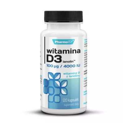 Pharmovit Witamina D3 lanolin 4000 IU Suplement diety 120 kaps.