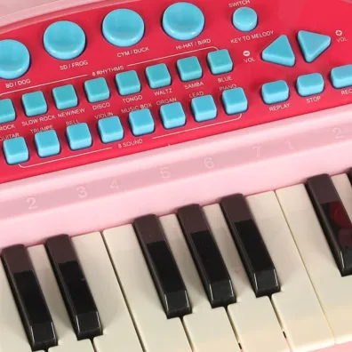 Keyboard dla dzieci pianinko interaktywne organki 37 klawiszy mikrofon statyw r�owy