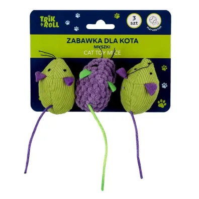 Trik&Roll Zabawka dla Kota Myszki 3 szt.