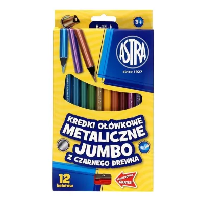 Astra Kredki o��wkowe metaliczne Jumbo 12 szt.