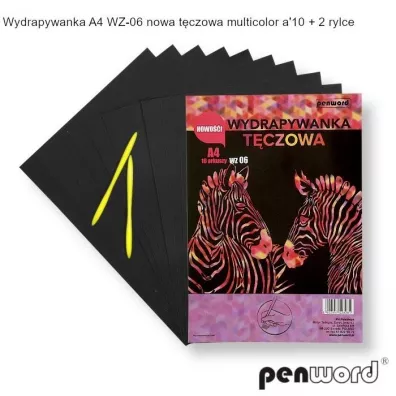 Wydrapywanka t�czowa A4 10 arkuszy WZ-06 Penword