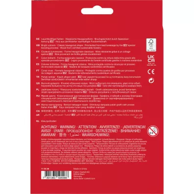 Faber-Castell Kredki o��wkowe Zamek + 3 kredki dwustronne + o��wek + temper�wka 39 szt.