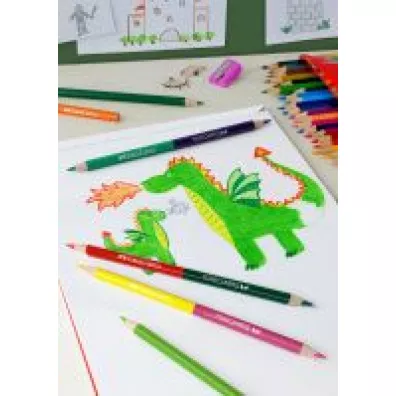 Faber-Castell Kredki o��wkowe Zamek + 3 kredki dwustronne + o��wek + temper�wka 39 szt.