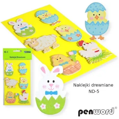 Penword Naklejki drewniane na jajka 6 szt