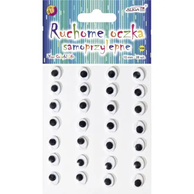 Aliga Ruchome oczka samoprzylepne 10mm 28 szt