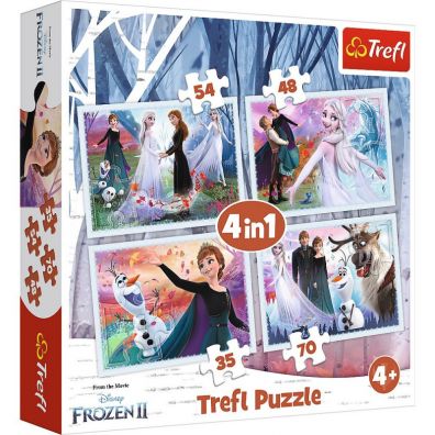 Puzzle 4w1 W magicznym lesie. Disney Frozen 2 Trefl