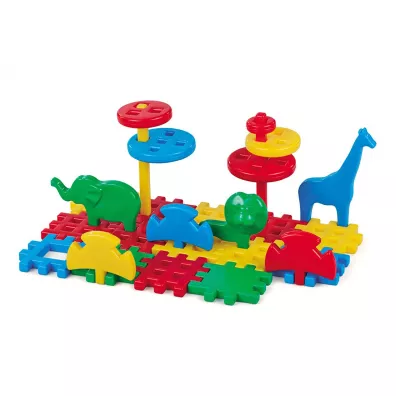 Klocki konstrukcyjne dla najm�odszych Klocki konstrukcyjne Waffle 30 element�w mix MARIOINEX 900031