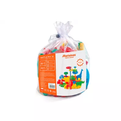 Klocki konstrukcyjne dla najm�odszych Klocki konstrukcyjne Waffle 30 element�w mix MARIOINEX 900031