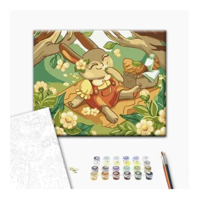 Malowanie po numerach Kids Zaj�czki na pikniku 30x40cm Brushme