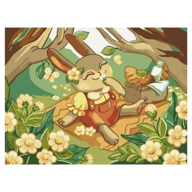 Malowanie po numerach Kids Zaj�czki na pikniku 30x40cm Brushme