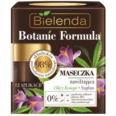 Bielenda Botanic Formula maseczka do twarzy nawilajca Olej z Konopi & Szafran 50 ml