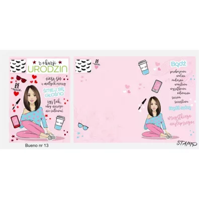 Stamp Karnet Bueno B6 + koperta wz�r nr 13 Urodziny