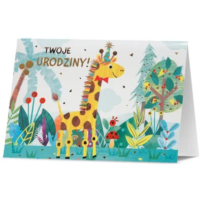 Pan Dragon Karnet B6 HM-200 Urodziny �yrafa, przestrzenny HM-200-2807