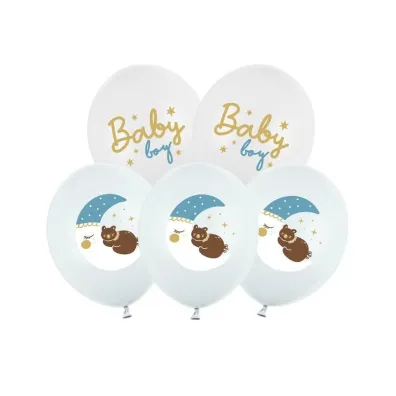 PartyDeco Balony Strong Pastel Baby boy mix 30cm