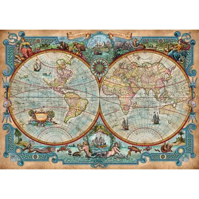 Puzzle 2000 el. Great Discoveries World Map CherryPazzi