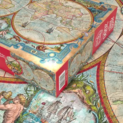 Puzzle 2000 el. Great Discoveries World Map CherryPazzi