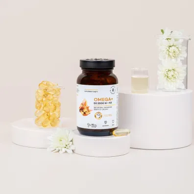 Aura Herbals Omega+ Witamina D3 2000 IU + K2, kapsu�ki softgelv - suplement diety 60 kaps.