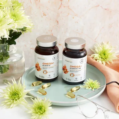 Aura Herbals Omega+ Witamina D3 2000 IU + K2, kapsu�ki softgelv - suplement diety 60 kaps.
