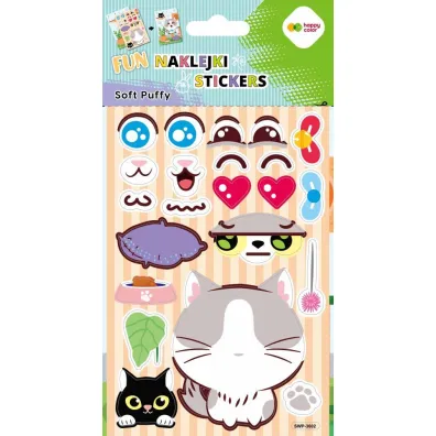 Happy Color Naklejki 3D SOFT PUFFY FUN - Cat Play 110x205 mm