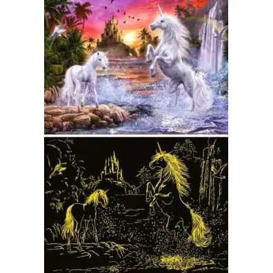 Puzzle 500 el. �wiec�ce w ciemno�ci - Jednoro�ce nad rzek� Ravensburger