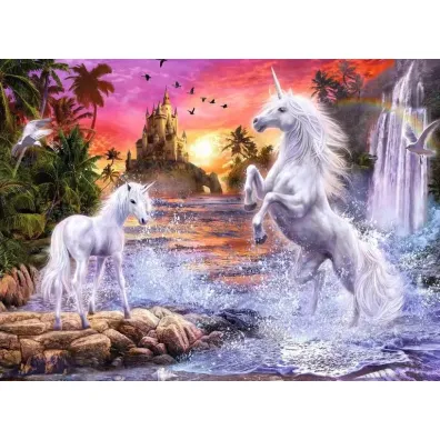 Puzzle 500 el. �wiec�ce w ciemno�ci - Jednoro�ce nad rzek� Ravensburger