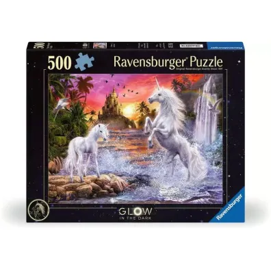 Puzzle 500 el. �wiec�ce w ciemno�ci - Jednoro�ce nad rzek� Ravensburger
