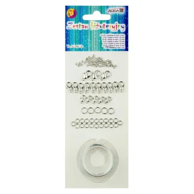 Bi�uteria DIY srebna 93 elementy Aliga