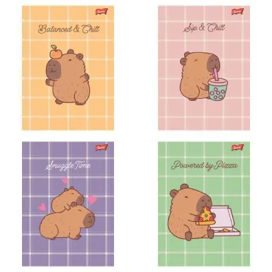 St. Majewski Zeszyt A5 32 kartki linia dwukolorowa. Ok�adka laminowana lakier miejscowy UV 70 g/m2. Capybara Mood