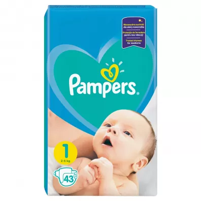 Pampers Pieluszki Newborn 1 Active Baby-dry (2-5 kg) 43 szt.