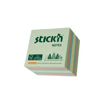 Stickn Notes kostka FSC pastel ziel/��/pom/r� 51x51mm 240 kartek