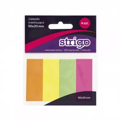 Strigo Karteczki samoprzylepne neonowe 50 x 20 mm
