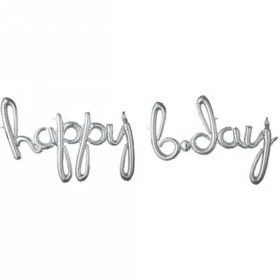 Amscan Balon foliowy Happy Bday srebrny