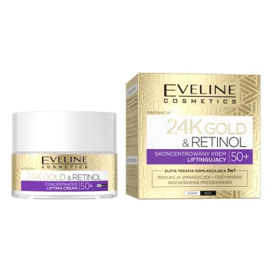 Eveline Cosmetics Cosmetics 24K Gold & Retinol skoncentrowany krem do twarzy 50+ 50 ml