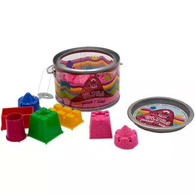 Ultra Piasek fioletowy - puszka 200g + 5 foremek Zamek Epee
