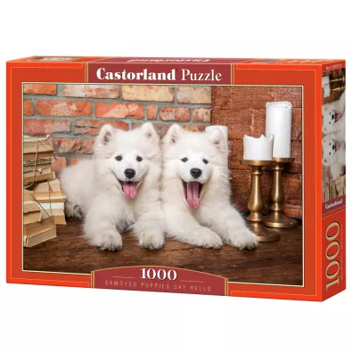 Puzzle 1000 el. Samoyed Puppies Say Hello Castorland