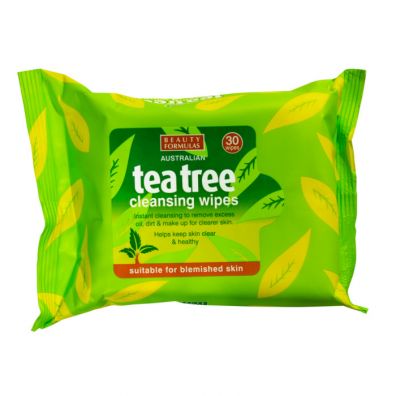 Beauty Formulas Tea Tree Cleansing Wipes oczyszczające chusteczki do twarzy 30 szt.