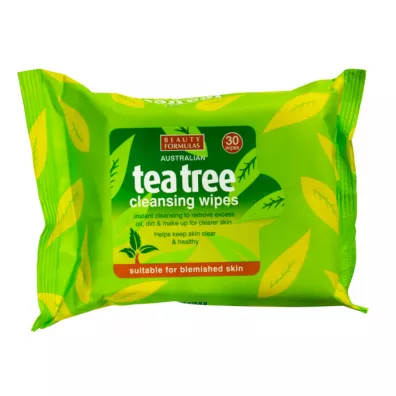 Beauty Formulas Tea Tree Cleansing Wipes oczyszczaj�ce chusteczki do twarzy 30 szt.