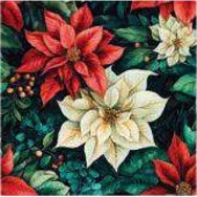 Paw Serwetka Lunch Decor Poinsettia on black 33x33 20szt./op.