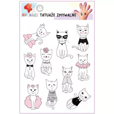 Tatuae zmywalne dla dzieci Kotki 1 All4Kids