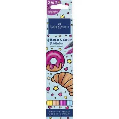 Faber-Castell Pisak goldfaber sketch dwustronny zestaw bold easy ii 4 kol.