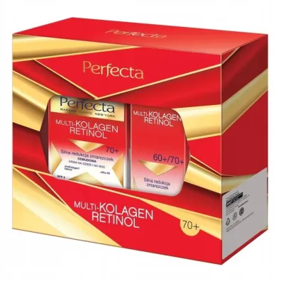 Perfecta Zestaw Multikolagen Retinol krem do twarzy 70+ + krem pod oczy 60+/70+ (uszkodzone opakowanie)