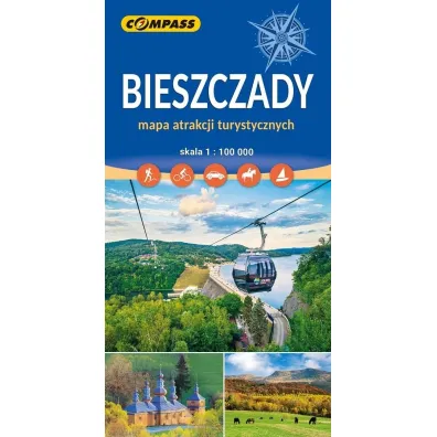 Bieszczady. Mapa atrakcji turystycznych w skali 1:100 000