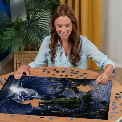 Puzzle 1500 el. Czarny smok Ravensburger
