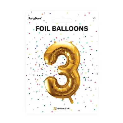 PartyDeco Balon foliowy 3 86cm