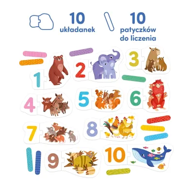 CzuCzu Puzzle do pary Cyferki 3+ Bright Junior Media