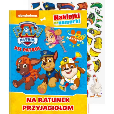 Psi Patrol. Naklejki na numerki. Na ratunek..
