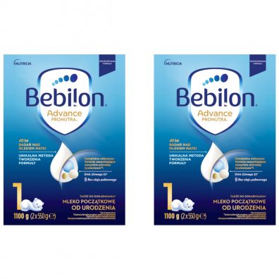 Bebilon Zestaw 1 Pronutra-Advance Mleko pocztkowe od urodzenia 2 x 1100 g