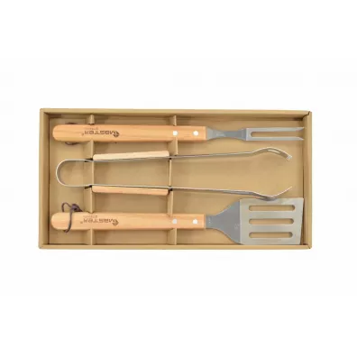 Master Grill Zestaw akcesori�w do grilla / drewniane uchwyty 3 szt.